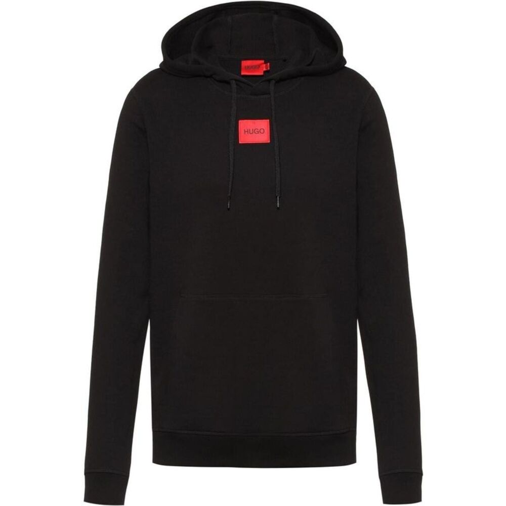 Hugo Mens Cotton Blend Pullover Hoodie / Black